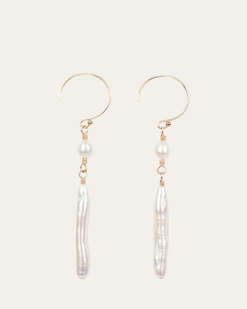 Stick Earrings with Pearls